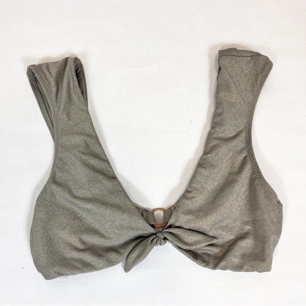 Aerie Gray Silver Metallic Bralette Size Medium